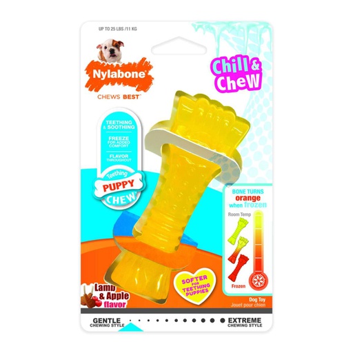 [NPFS312P] JUGUETE NYLABONE PUPPY CHEW 4" <25LBS SABOR CORDERO