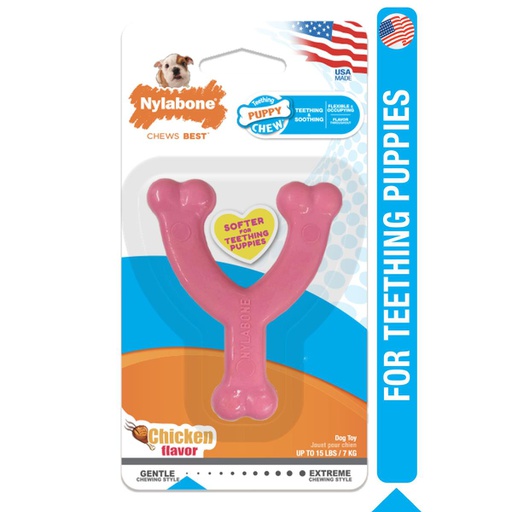 [NPW201P] JUGUETE NYLABONE PUPPY CHEW 3.5" <15LBS SABOR POLLO