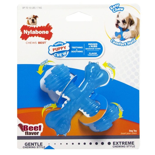 [NPX200P] JUGUETE NYLABONE PUPPY CHEW 3.5" <15LBS SABOR CARNE