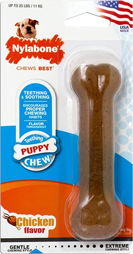 [N200P] JUGUETE NYLABONE PUPPY CHEW 4.5" <25LBS SABOR POLLO