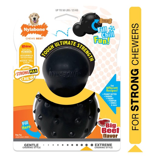 [NRBB304P] JUGUETE NYLABONE STRONG MAX CHEW 7.5" +50LBS SABOR CARNE