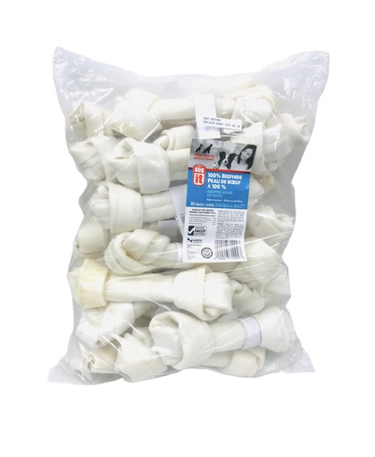 [71202] HUESO PERRO ANUDADO BLANCO 6-6.5" 25/1