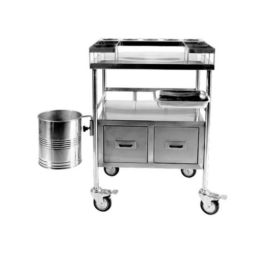 [KB-521] CARRO DE EQUIPAMIENTO C/CESTA ACERO INOX (35"X24"X18")