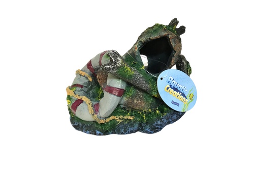 [22134] ADORNO ACUARIO RESINA ANCLA/CAMPANA 6"