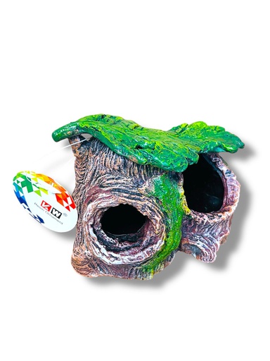 [U-119] ADORNO ACUARIO RESINA TRONCO CASA SMALL 5"