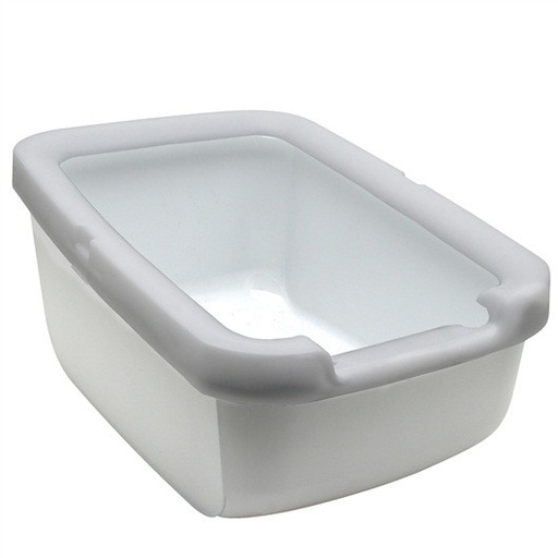 [58701] SANITARIO P/GATO ABIERTO C/BORDE GRUESO GRIS (22"X16"X11")